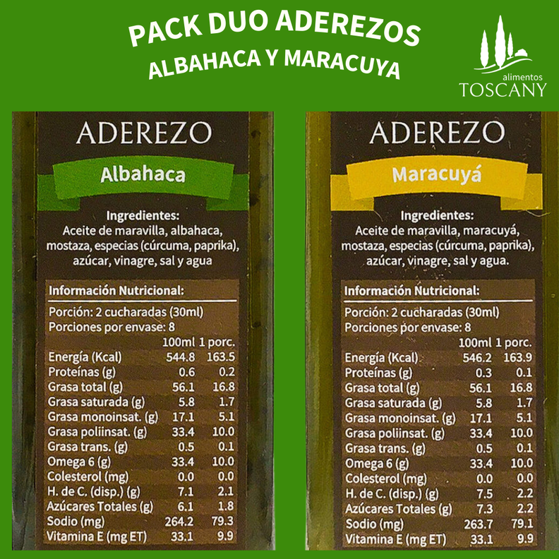 Pack Duo Aderezos Maracuyá y Albahaca-2