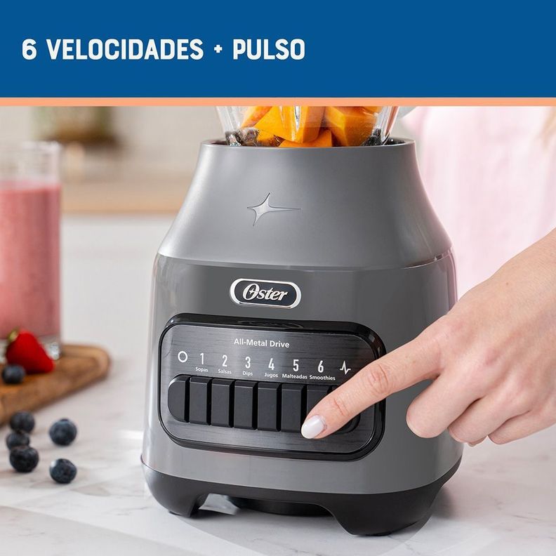 Licuadora Oster® Vaso de Vidrio 6 Velocidades + Pulso Blstpeggpb-1