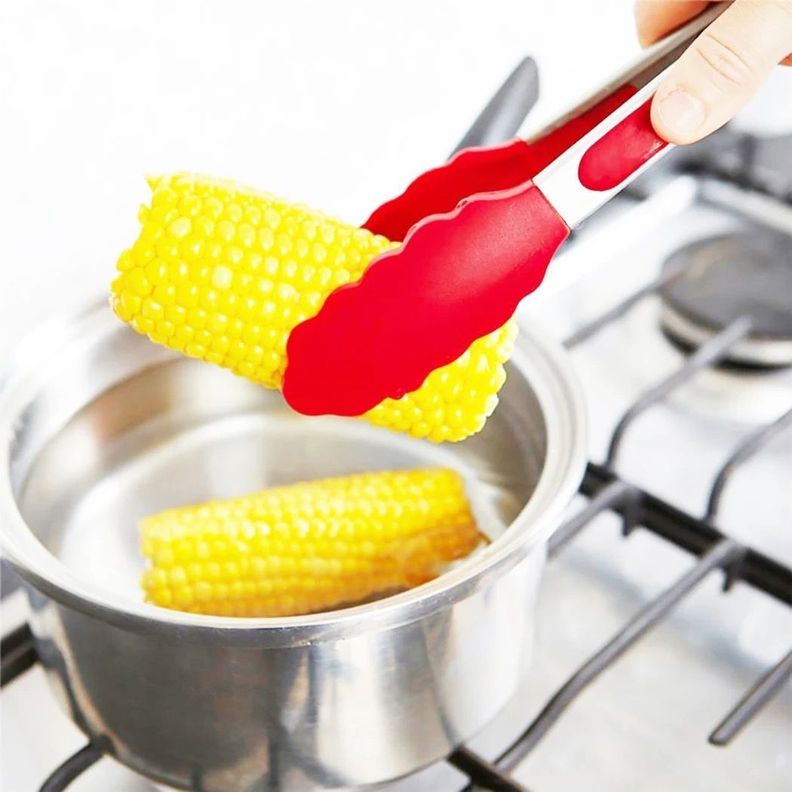 Tenazas de Cocina y Alimentos, Pinzas de Silicona y Acero Inoxidable. -4