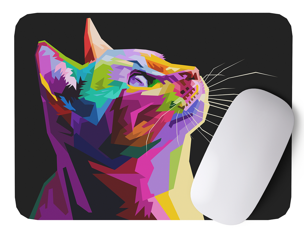 Mouse Pad Gato Arte de animales - 17cm X 21cm D26-1