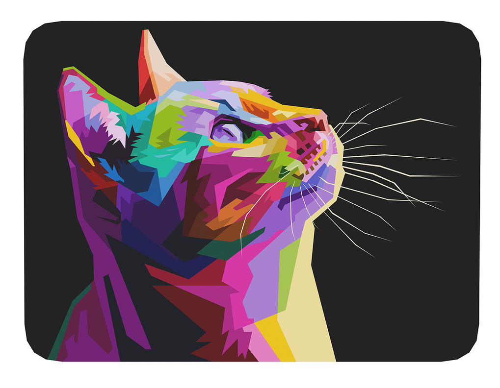 Mouse Pad Gato Arte de animales - 17cm X 21cm D26-0