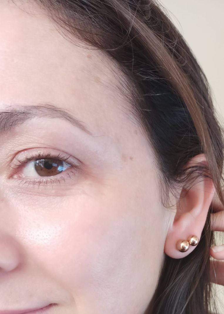 Pendientes Esferas de 7mm chapados en oro rosa 14kl-5