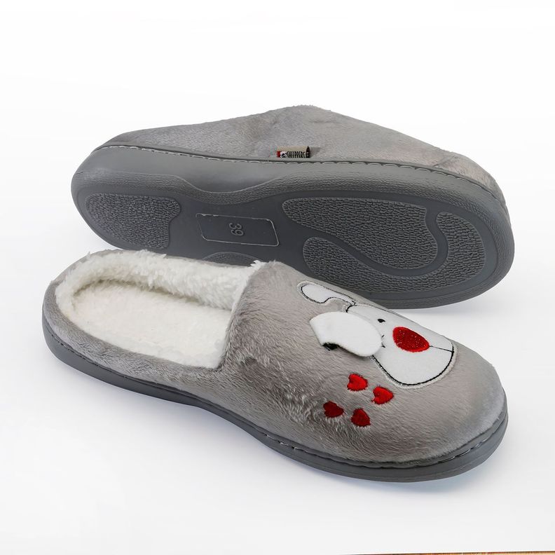 Pantufla Mujer Perrito Corazón-1