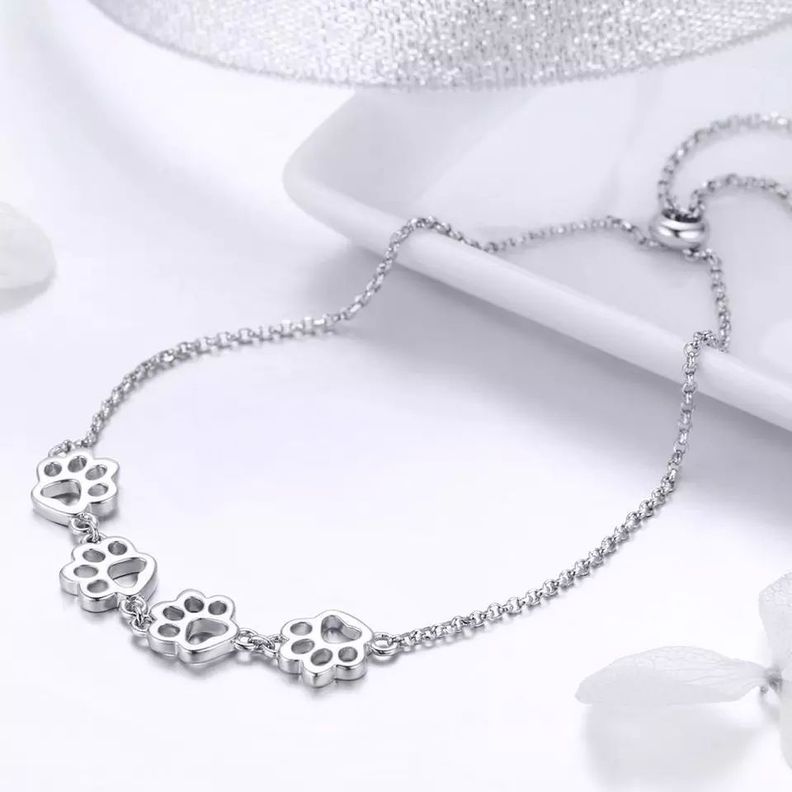 Pulsera Huella Mascota Perro Gato Plata 925-3