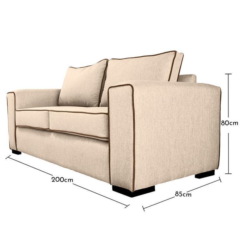 Sofá Gabro Chenille Tipo Lino Beige 3 Cuerpos-4