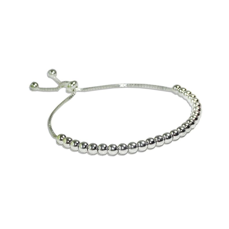 Pulsera Ajustable De Plata 925 Con Bolitas - Mabelita-0