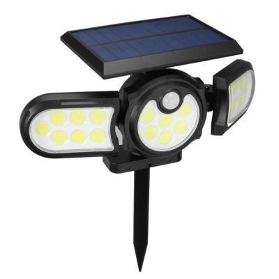 Lampara De Seguridad Solar-3 Cabezales-Sensor De Movimiento 140COB -1