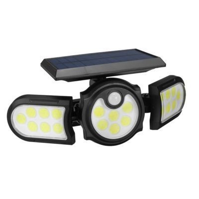 Lampara De Seguridad Solar-3 Cabezales-Sensor De Movimiento 140COB -0
