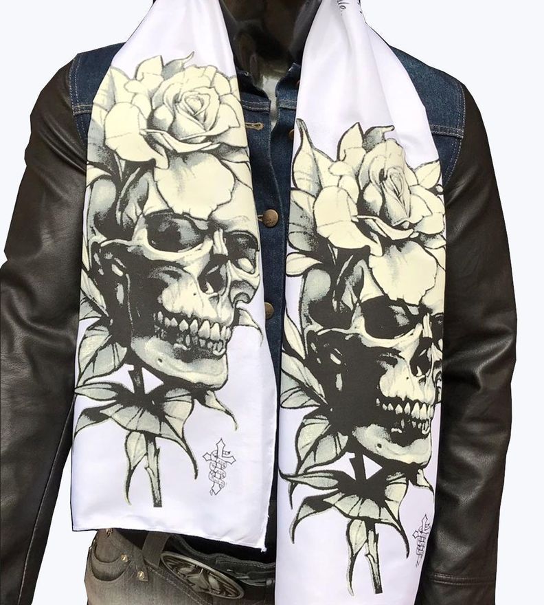 Pañuelo Blanco Estampado Calavera Torn-0