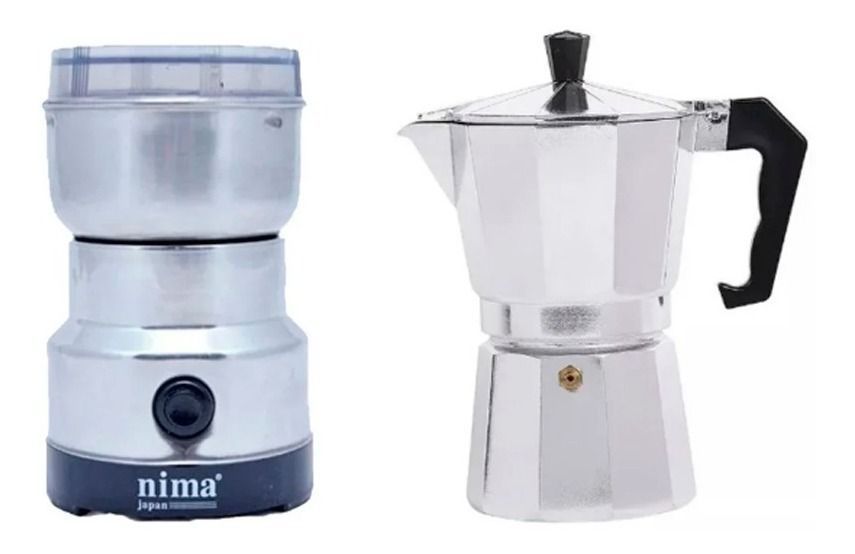 Moledor De Café + Cafetera Italiana  3 Tazas-0