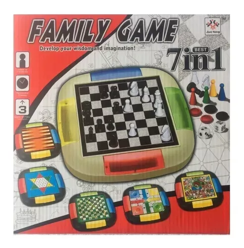 Juego De Mesa Familiar 7 En 1 Ludo Ajedrez Familia-0