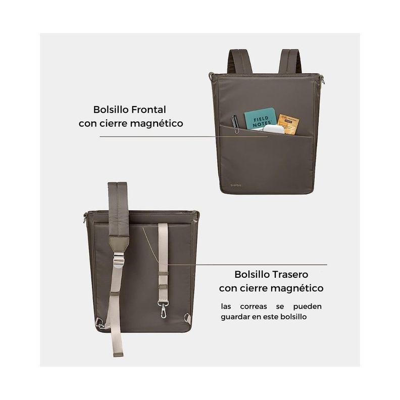 Tomtoc Mochila/Bolso de Hombro SLASH H63 para 14" - Marrón-3