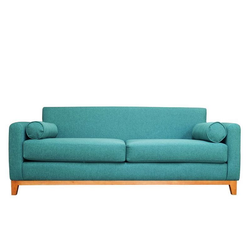 Sofa Meli Felpa Turquesa 3 Cuerpos