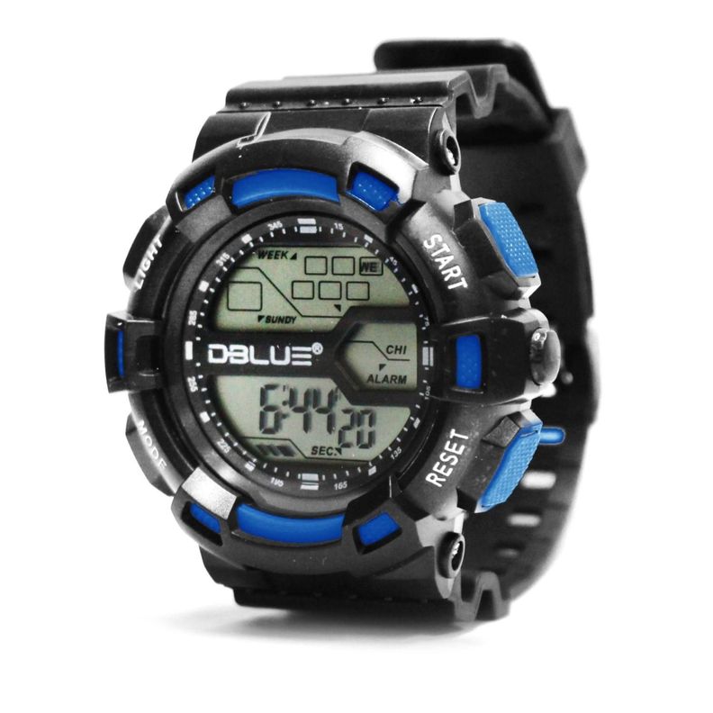 Reloj Digital Deportivo Pantalla Led Funcion Alarma Azul Dblue-0