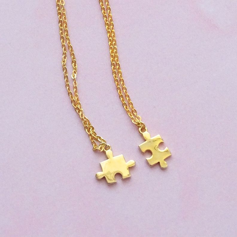 Cadenas De Plata Con Baño De Oro Doble Puzzles - Mabelita -3