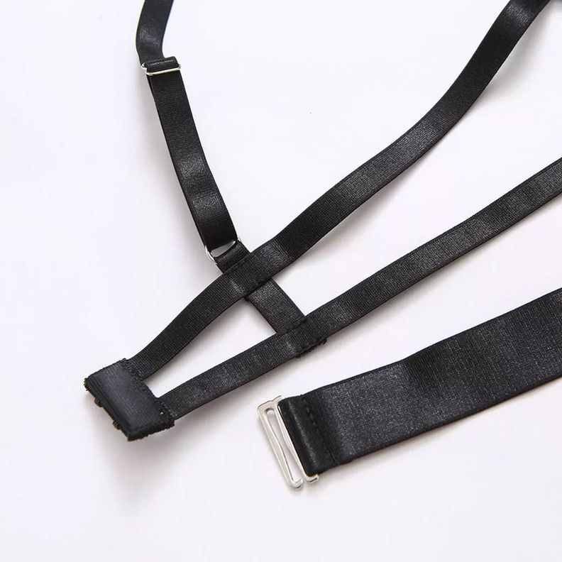 Conjunto Lencería intima Cadenas Negro-3