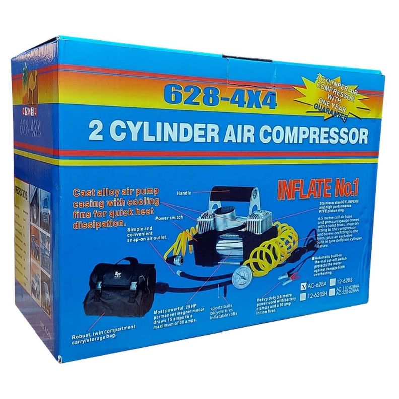 Compresor De Aire Portatil Doble Piston 12V 150PSI Rapido-0