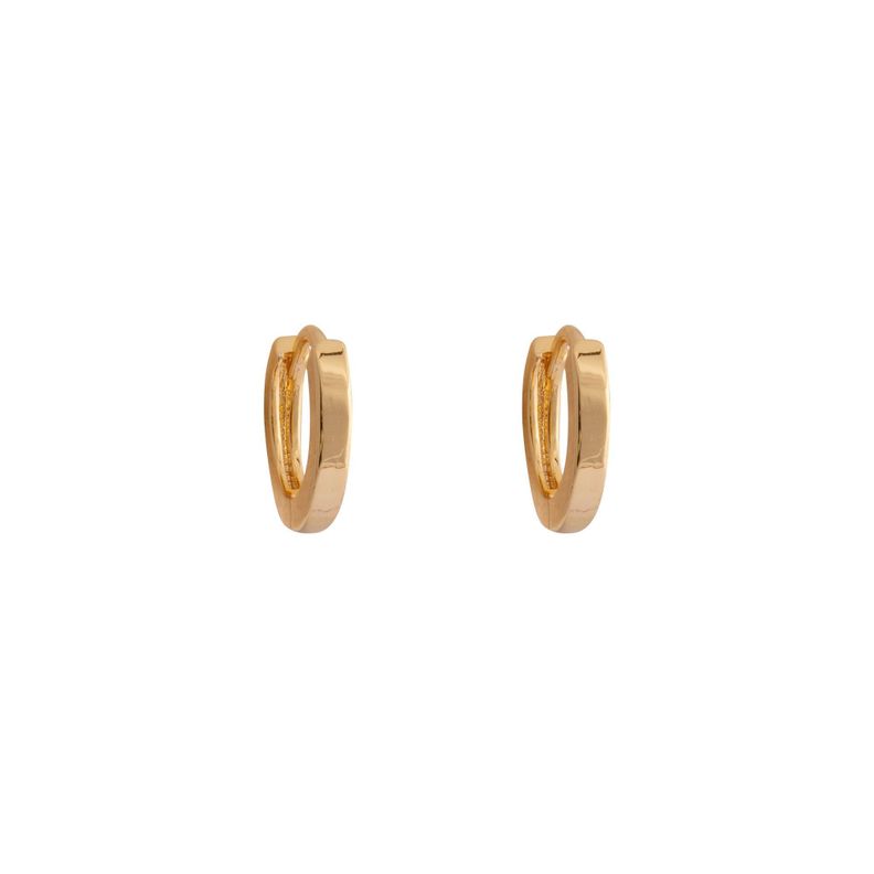 Argollas Lisas 12mm Bañadas en Oro Boaz Joyas-0