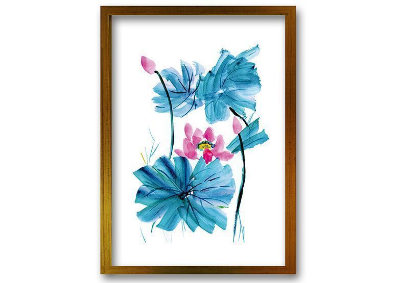 Cuadro 50x35 cm ilustración Acua flor-0