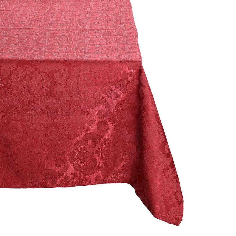 Mantel Cuadrado Flor De Lis Burdeo 150x150 cm-0