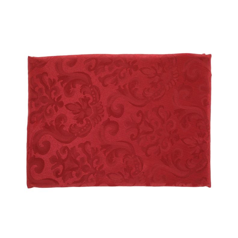 Mantel Cuadrado Flor De Lis Burdeo 150x150 cm-2