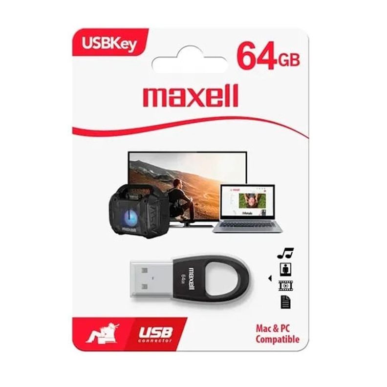 Pen Drive 64gb Maxell Usbkey Black-1