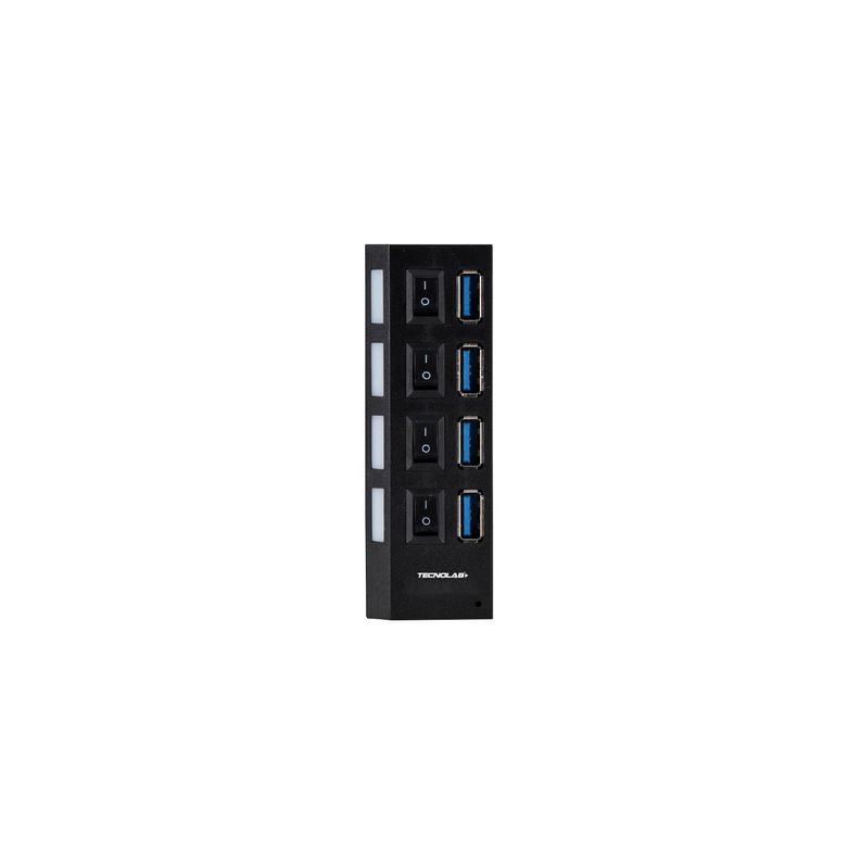 Mini Hub 4 Puertos USB 2.0 Con Interruptor Tecnola-0