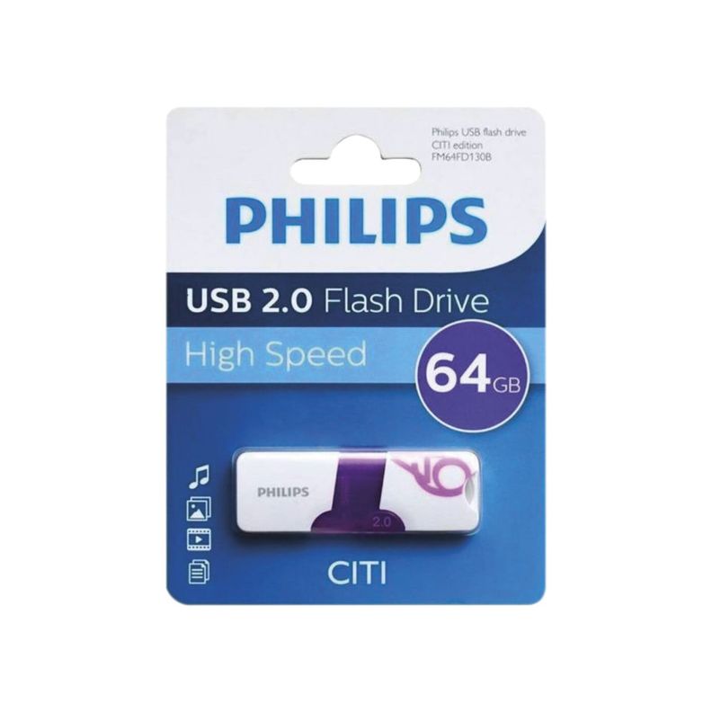 Pendrive Philips Citi 64GB USB 2.0 High Speed -0