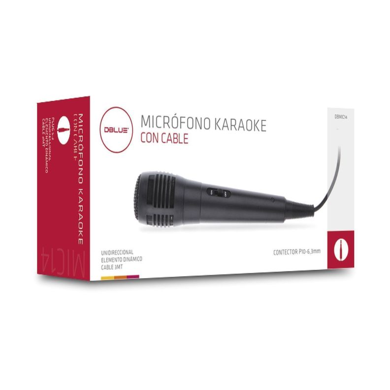 Microfono Karaoke Con Cable 3mt Con Plug 6.3 Dblue-5