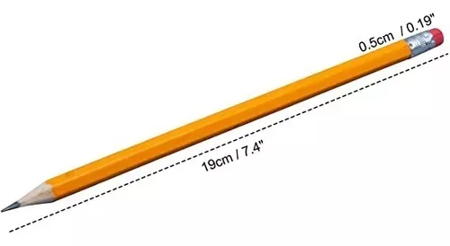Pack 12 Lápices Grafito De Madera Con Goma De Borrar Prof.-1