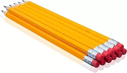 Pack 12 Lápices Grafito De Madera Con Goma De Borrar Prof.-0