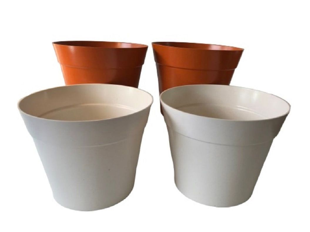 SET 4 MACETAS BIO CLASICO 2BLANCO 2TERRAC 25X17 Surtido