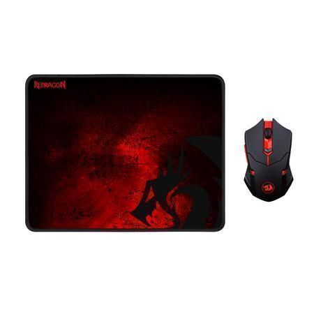Combo Mouse + Pad Redragon M601WL, Black/Red-0