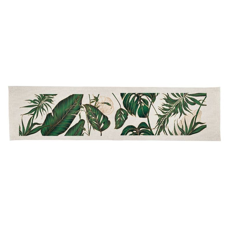 Camino de mesa, linet natural, Philodendro Beige Natural