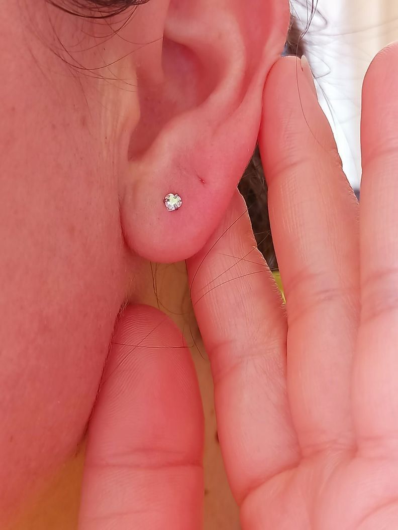 Aros Punto de Luz Acero Inoxidable Tornasol Zirconio Corazon 3mm-1