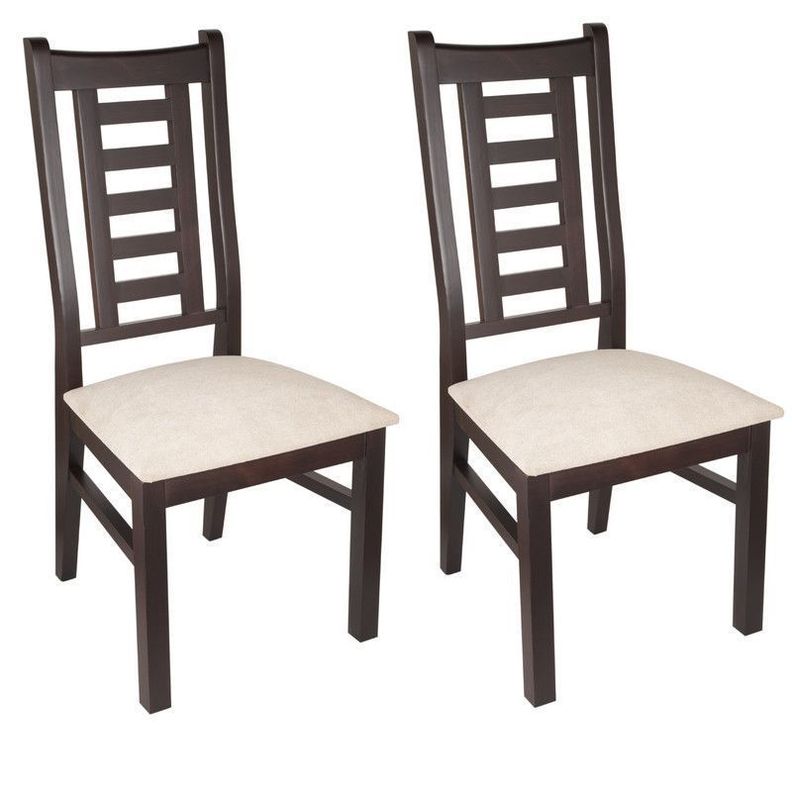 PACK 2 SILLAS PASCAL MADERA COLOR CHOCOLATE TAPIZ BEIGE JASPEADO-0