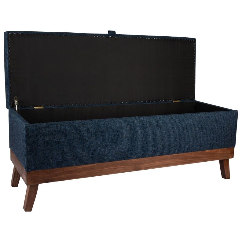 Banqueta con Baúl Incy Azul Omega 120x40x50 cm Máxima Design-2
