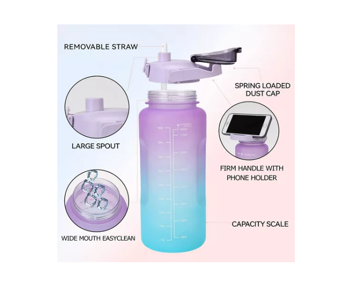 Pack 2 Botellas Agua Motivacional De 2Ltrs Y 900ML-3