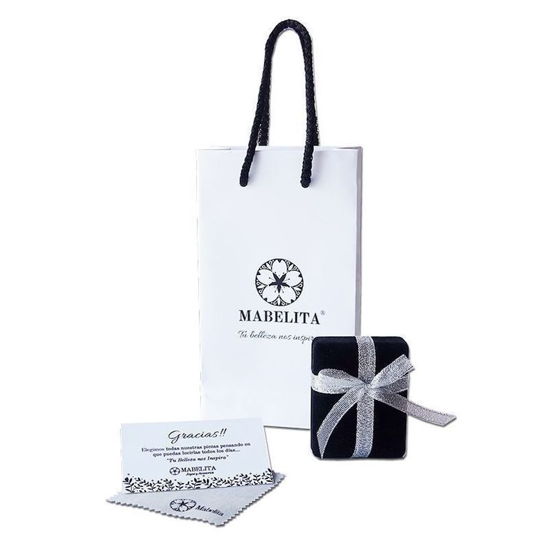 Cadena De Plata (veneciana)con Cristal Corazón Violeta - MABELITA-4