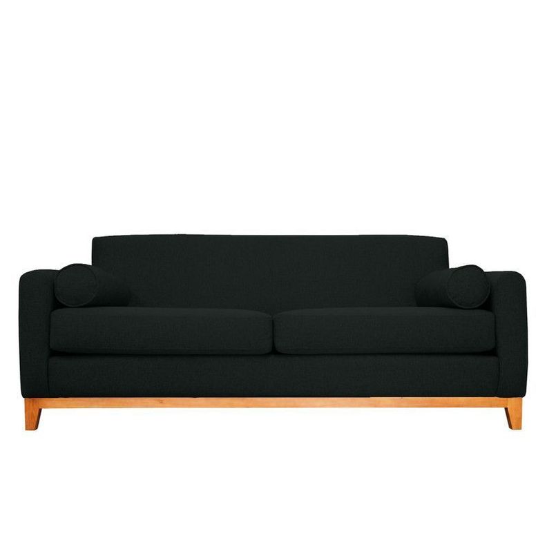 Sofa Meli Felpa Negro 2 Cuerpos