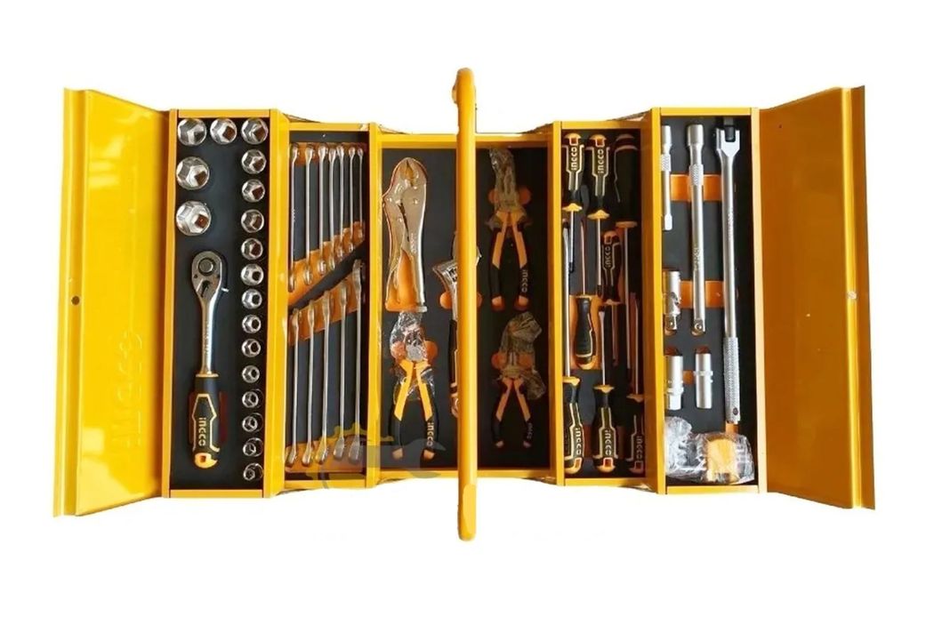 Caja De Herramientas Metálica Ingco Industrial + 59 Htas Manuales-1
