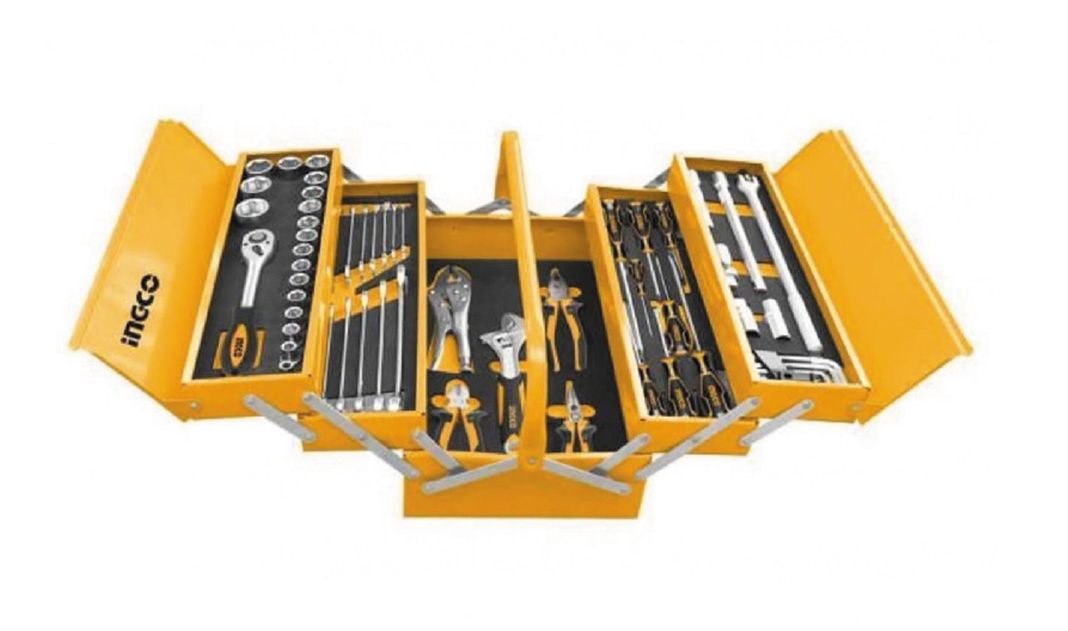 Caja De Herramientas Metálica Ingco Industrial + 59 Htas Manuales-0