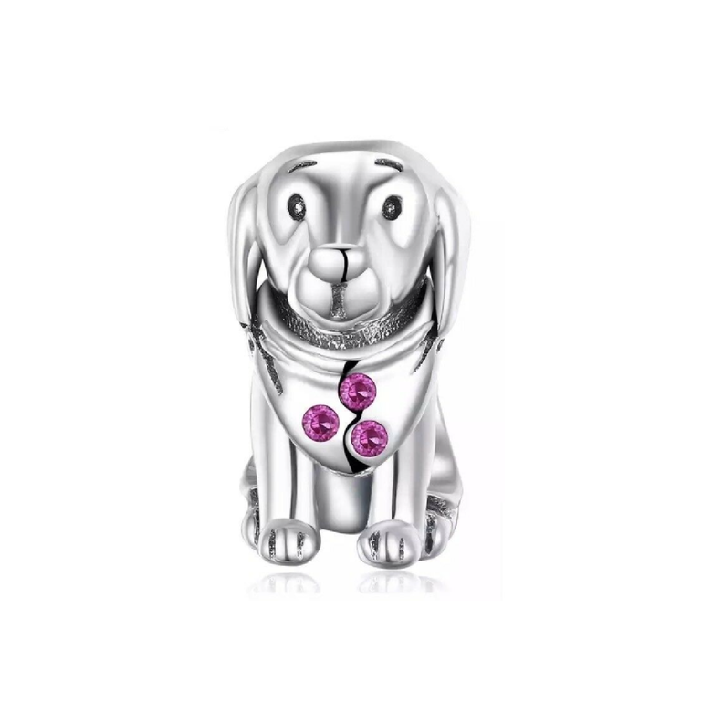 Charm Perro con Pañuelo en Plata Fina 925 SILVER HEART-0