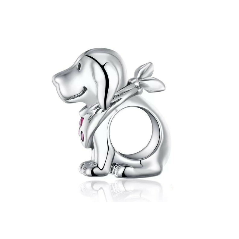 Charm Perro con Pañuelo en Plata Fina 925 SILVER HEART-1