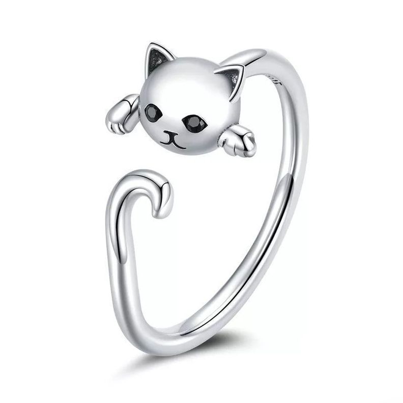 Anillo Gato Ajustable Plata S925-0
