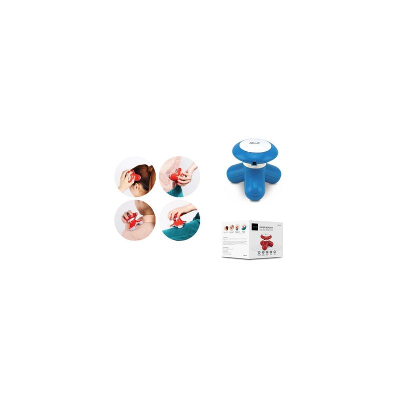 Masajeador Portátil A Pilas O Conexión Usb Color Azul - PuntoStore-1