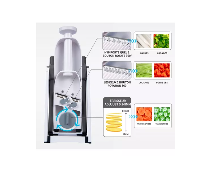 Rebanador Mandolina Cortador De Verduras Vegetales-3