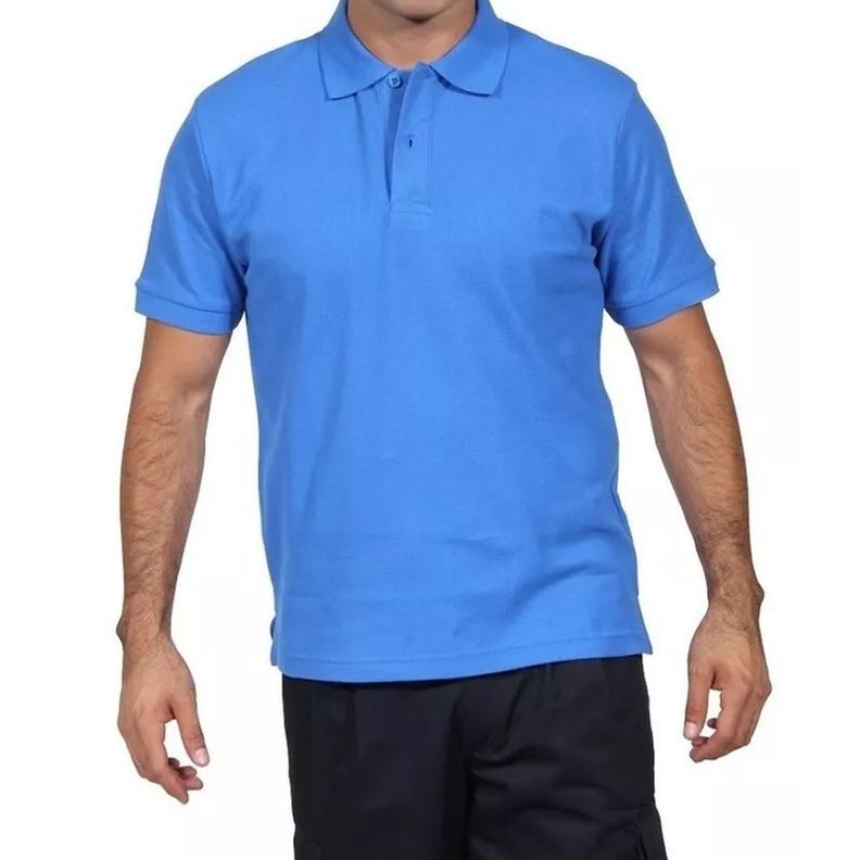 Polera Manga Corta Pique Azulina Para Hombre-0