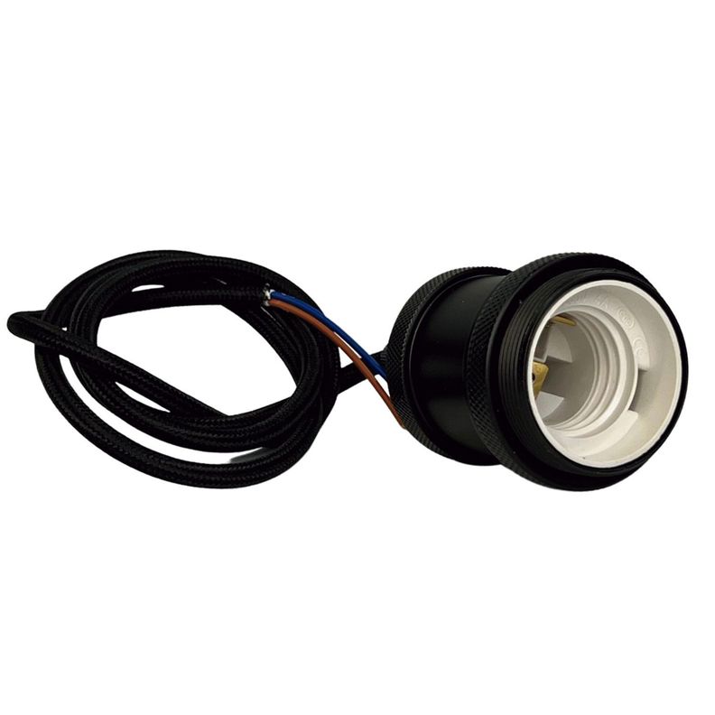Soquete E-27 Retro Negro Vintage-2