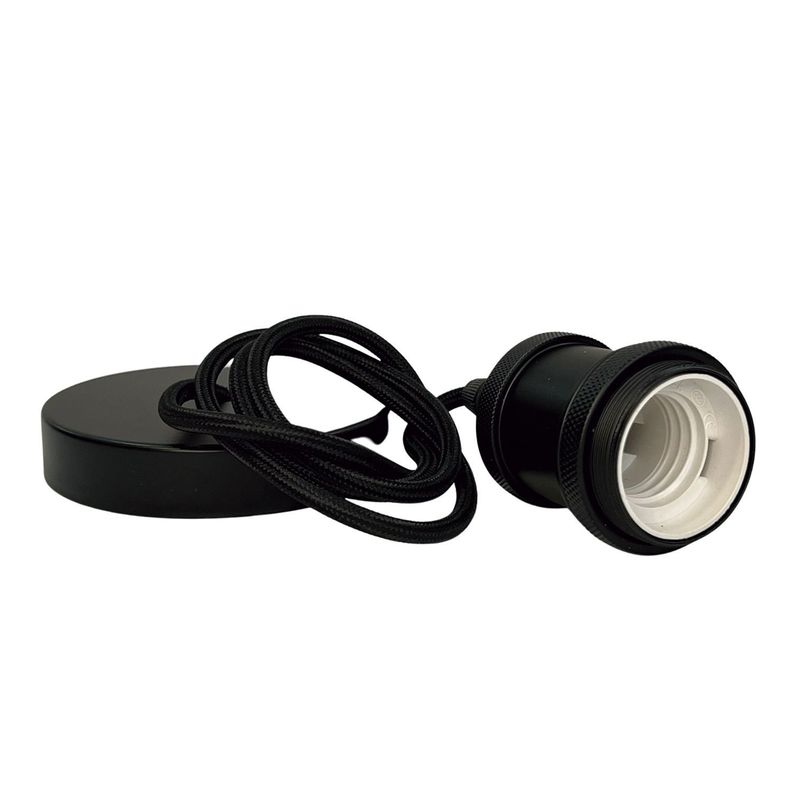 Soquete E-27 Retro Negro Vintage-3